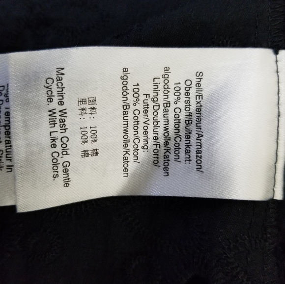 Donna Karan Black Cotton Embroidered Eyelet Hem Sleeveless A-line Dress Size 2 - Picture 16 of 16